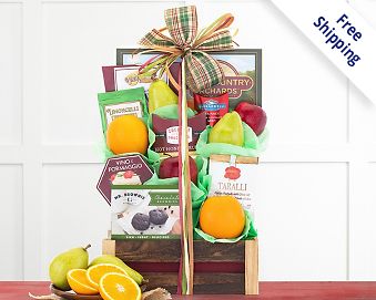 Fresh Fruit, Chocolate and Snacks Gift Basket Free Shipping